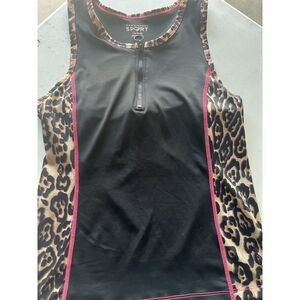 Hard‎ Candy Sport Top Women Pink Active Tank L 11/13 Animal Print